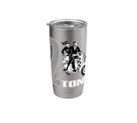 2 Tone SKA Scooter Chequerboard Graphic, Retro Mod Scooter Stainless Steel Insulated Tumbler