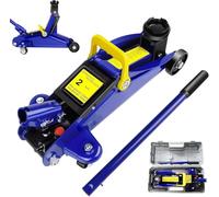 2 Tonne Trolley Jack Hydraulic Car Jack, Low Profile Floor Jack for Car Van, 4000lbs Load Capacity, Lift Range 5.3" to 12.6", with Swivel Casters, Carry Case (Blue)