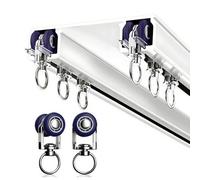 2-Track Curtain Rail for Living Room & Bedroom, 1m-6m Adjustable Aluminum Ceiling Mount, Includes Hardware (White, 1.40m) - Stylish & Durable Solution for Window Treatments