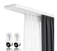 2 track curtain rail system 2.8 m long white aluminium ceiling rail for ceiling mounting ideal as a room divider easy installation modern furnishing versatile curtain solution