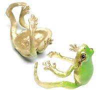 2 Tree Frog Ring | Funny Open Rings for Women | Creative Simulation Tree Frogs Finger Band | Cute Animal Rings Jewelry for Women Girls