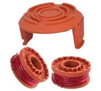 2 Trimmer Spool Lines 1 Spool Cover Cap Compatible with Worx WG180 WG163 WG175 and Worx 20V Grass Trimmers, Double Autofeed Spool Wire 1.65mm x 3m