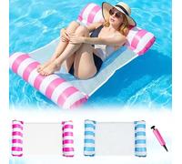 2 Tube Float Water Hammock Float Bed for Adults 51.2 x 27.6 inches (130 x 70 cm) with Backrest RED