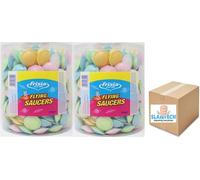 2 TUBS OF FRISIA FLYING SAUCERS TUB OF UFO SWEETS CHILDREN’S PARTY 375g BOXED SLAMTECH
