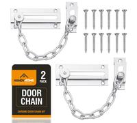 (2 (Two) Door Chains, CHROME) 2pk Security Chain for Front Door