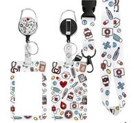 2 Types of Anti-Lost Medical Id Card Sets, Retractable Id Scrolls, Detachable Hanging Neck Type, Dedicated for Hospital Work Permits.