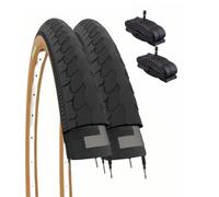 2 Tyre 26 x 1 3/8 (37-590) + Valve Chambers AmeiRCA Tyres Black for City Bike Road Bike Adult Vintage