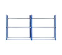Tyre Racking Units x 2 Wheel Storage Boltless Steel Shelving Bay 450kg Capacity Rack 3 Tier 48 Tyres Heavy Duty Blue Garage Mechanic Workshop 185 x 180 x 40cm 2 FREE Rubber Mallets & 4 Bay Connectors