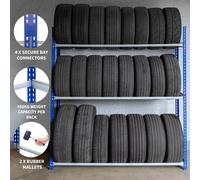 2 Tyre Wheel Racking Shelving Storage Garage Mechanic Workshop Heavy Duty 3 Tier