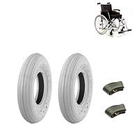 2 Tyres 200 x 50 (50-94) + Reinforced Inner Tubes for Wheelchair