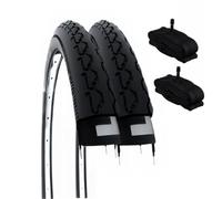 2 tyres 24 x 1 3/8 (37-540) + American Valve Chambers Black Tyres Wheelchair Covers 24 Inches