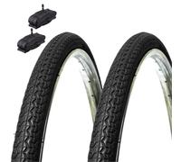 2 Tyres 26 x 1 1/2 (35-584) + Black Rubber Tyre Chambers for Vintage Holland Bike