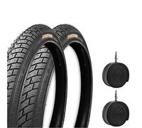 2 Tyres Black + 2 Air Chambers 20 x 1.95 (54 - 406) BMX Bike Bike & Free Style