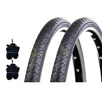 2 Tyres Black Slick + 2 Chambers For Bicycle Road Bike City bike 26 x 1.40 (37 - 559)
