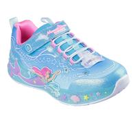 (2 UK, Blue/Pink/Yellow) Skechers Girls Mermaid Dreams Light Up Trainers