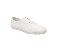 (2 UK) Dek Junior Unisex Gym Plimsoll Lace Canvas Shoes White