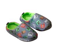 (2 UK, Grey) Minecraft Boys Characters Slippers