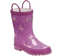 (2 UK Junior, Unicorn/Red Ochre) Regatta Great Outdoors Childrens/Kids Minnow Patterned Wellington Boots