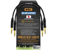 2 Units - 1.5 Foot - Canare L-4E6S, Star Quad Balanced TRS Patch Cable With Eminence Gold E502 TRS Stereo Plugs - CUSTOM MADE By WORLDS BEST CABLES