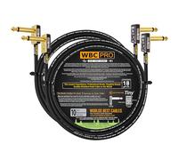 2 Units - 1 Meter - WBC-PRO-PEDAL - 22 AWG - Low-Cap (18pF/ft) - Pro-Grade - Graphite-based - Dual-Shielded Pedal, Effects, Patch, instrument cable with Eminence Tiny Gold Plated Angled TS Connectors