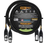 2 Units - 3 Foot - WBC-PRO-Quad Ultra-Silent Ultra-Flexible Balanced Star-Quad Cable with Amphenol Male & Female XLR Plugs & Black Tweed Jacket