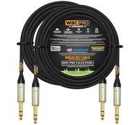 2 Units - 30 Foot - WBC-PRO-Quad Ultra-Silent Ultra-Flexible Balanced Star-Quad Cable with Amphenol QS3P-AU ¼ Inch (6.35mm) Gold Straight TRS Stereo Phone Plugs & Black Tweed Jacket