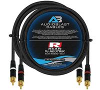 2 Units - 5 Foot - Audioblast HQ-1 - Braid (Black) Flexible - Dual Shielded (100%) - Guitar Instrument Effects Pedal Patch Cable w/Neutrik-Rean NYS224BG Gold ¼ inch (6.35mm) TS Plugs & Triple Boots