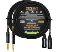 2 Units - 8 Foot - WBC-PRO-Quad Ultra-Silent Ultra-Flexible Balanced Star-Quad XLR to TRS Cable with Gold Neutrik NC3MXX-B Male XLR & NP3X-B Straight TRS Stereo Phone Plugs - Black Tweed Jacket