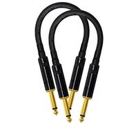 2 Units - 8 Inch -Pedal, Effects, Patch, Guitar instrument cable CUSTOM MADE By WORLDS BEST CABLES - made using Mogami 2524 wire and Neutrik-Rean NYS224BG Gold ¼ inch (6.35mm) TS Plugs