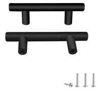 2 Units Black Stainless Steel Door Knobs Pull Furniture Handle with Screws for Drawer Cabinet Home Decorating, Hole to Hole Center Distance 160mm