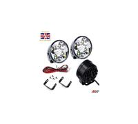 2 Universal Front LED Lights 12V Spot Fog Halogen Circle Lamps Car Van Bus BOXED