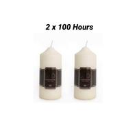 2 Unscented Thick Round White Classic Church Pillar Table Candles Long Burn Time