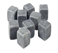 2 UR DOOR 9-Piece Reusable Whisky Chilling Granite Stones Set with Pouch - Refreezable Ice Drink Cubes, Chilling Rocks Gift Set for Cold Drinks, Scotch, Brandy Bourbon Ice Cubes