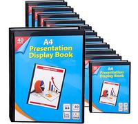 2 UR DOOR A4 Display Presentation Book - 40 Pockets, 80 Views Portfolio - Acid-Free Copy Safe, Durable PP Material Polly Pocket - Plastic Wallets Folder Project Book (Pack of 12)
