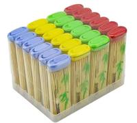 2 UR DOOR Disposable Bamboo Cocktail Sticks - 2000 Eco-Friendly Skewers - Double-Sided Toothpicks for Appetizers, Cocktails, Fruits & Parties - 24 Box Biodegradable Bamboo Sticks
