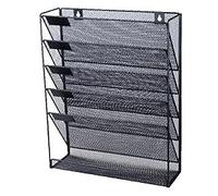 2 UR DOOR Mesh Wall Literature Holder - Organizer for Magazines, Brochures, and Documents, Durable Design, Easy Installation - A4 Paper Capacity - Home and Office Storage 405 X 325 X 105 mm (Black)
