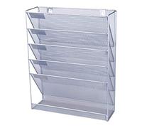 2 UR DOOR Mesh Wall Literature Holder - Organizer for Magazines, Brochures, and Documents, Durable Design, Easy Installation - A4 Paper Capacity - Home and Office Storage 405 X 325 X 105 mm (Silver)