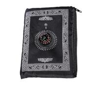 2 UR DOOR Travel Friendly Foldable Portable Waterproof Pocket Prayer Mat with Compass - Polyester Washable Janamaz, 100 x 60 cm, Ideal Travel Prayer Rug - Gift for Muslims (Blak)
