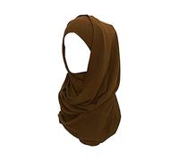 2 UR DOOR Women Plain Elegant Chiffon Head Scarf Hijab - Silk Changer and Color Turban Light Large Maxi Hair Wrap Cover for Girls - Shawl Head Piece (Brown)