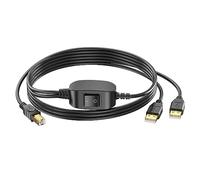2 USB A to USB B Printer Cable Splitter,2 in1 Printer Cord Lead Switcher for Two Computers Male to Male Scanner Cable Compatible with Hp,Canon,Brother,Samsung,Dell,Epson,Lexmark,Xerox(2.5m)