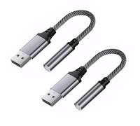 2 Usb to 3.5mm Jack Audio Adapter Usb Headphone Adapter Headset in One Design Plug and Play Suitable for Laptops, Desktops, Headphones, Ps4, Etc.