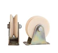 2" V-Groove Caster Wheels - Heavy Duty Nylon Double Bearing Track Wheel for Industrial Machines Sliding Doors Round Tube Wire Rope Ra(32mm/1.25in) - Smooth Rolling Solutions