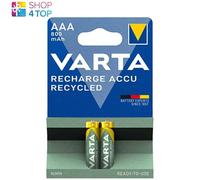 2 VARTA Recharge Battery Recycled AAA Batteries Lr03 800Mah Nimh Hr03 1.2V 2Bl