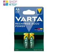 2 Varta Rechargeable Accu Power AA Batteries LR6 2600mAh NiMH 1.2V HR6 2Pack NEW