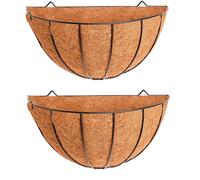2 Wall Basket Planter & Coco Liner 16 Inch Decorative Flower Basket