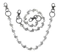 2 Wallet Chains For Men, Punk Style Pants Chains, Heavy-Duty Gothic Biker Chain For Keys And Accessories, One Size, Metal, no gemstone