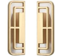 2 Wardrobe Handles Zinc Alloy Modern Drawer Cabinet Handle Door Knobs Handmade Decorative A Pair Handles Hollow Rectangle 89mm/121mm, Gold, A 89mm