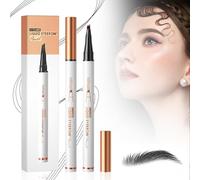 2 Waterproof Eyebrow Pencils, 4-Head Eyebrow Pencils for Natural Look, Fine Line Magic Eyebrow Pencils, 3D Microblading Eyebrow Pencils, Dark Brown Eyebrow Pencils (4 Colors)