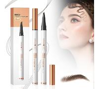 2 Waterproof Eyebrow Pencils, 4-Head Eyebrow Pencils for Natural Look, Fine Line Magic Eyebrow Pencils, 3D Microblading Eyebrow Pencils, Dark Brown Eyebrow Pencils (4 Colors)