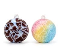 2 Wax Cracking Squishy, snowball squishy Rebound Foam Interior, Calming Relaxing Experience, For Desk Learning And Office Stress Relief, 6cm Handheld Size, Rainbow And Blue Colors